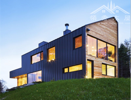 豪華現(xiàn)代中式木屋別墅圖片展示圖，木別墅設(shè)計