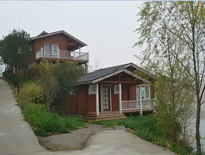 廣東黃沙水庫客戶搭建的度假木屋