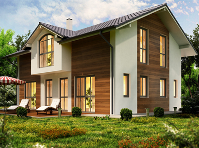 中國風(fēng)現(xiàn)代風(fēng)格木別墅效果