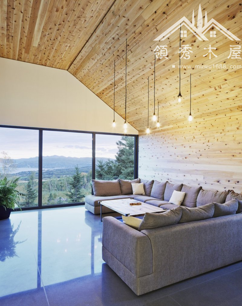 豪華現(xiàn)代中式木屋別墅圖片展示圖，木別墅設(shè)計(jì)(圖8)