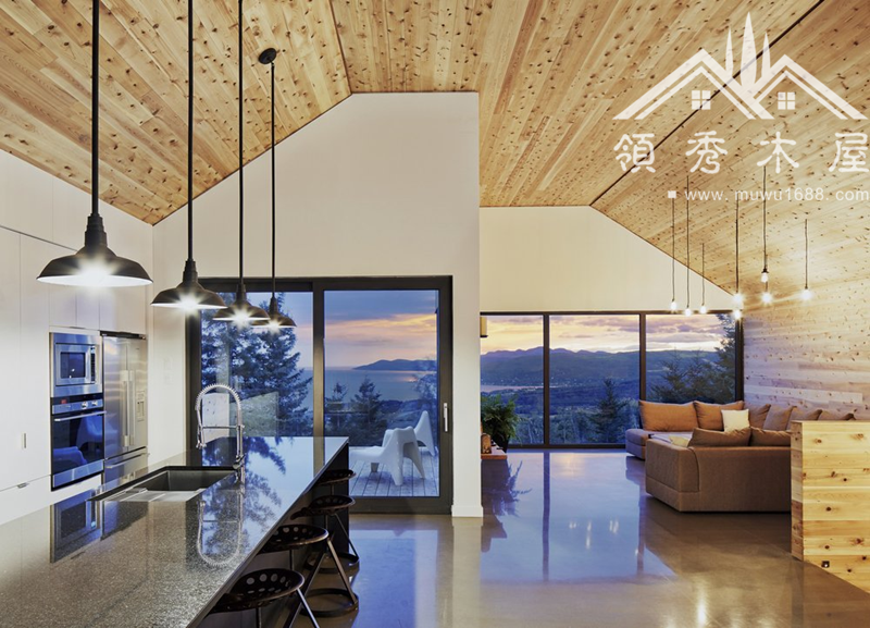 豪華現(xiàn)代中式木屋別墅圖片展示圖，木別墅設(shè)計(jì)(圖9)