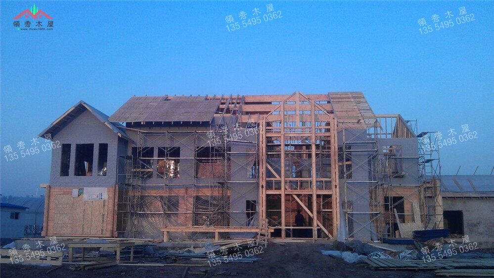 湖南長(zhǎng)沙客戶大型雙層木別墅案例施工展示(圖5)