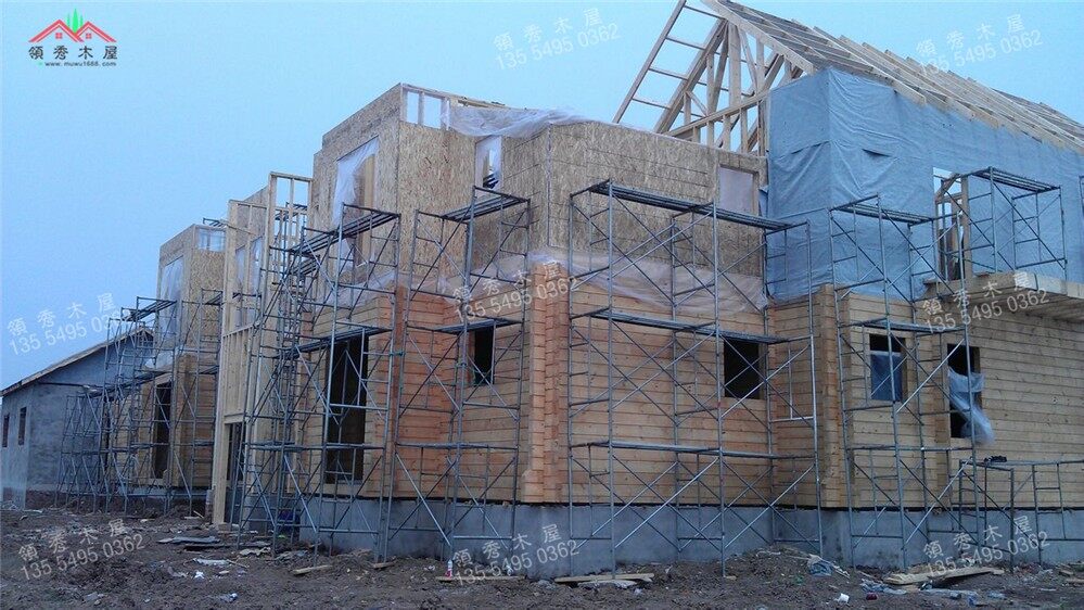 湖南長(zhǎng)沙客戶大型雙層木別墅案例施工展示(圖8)