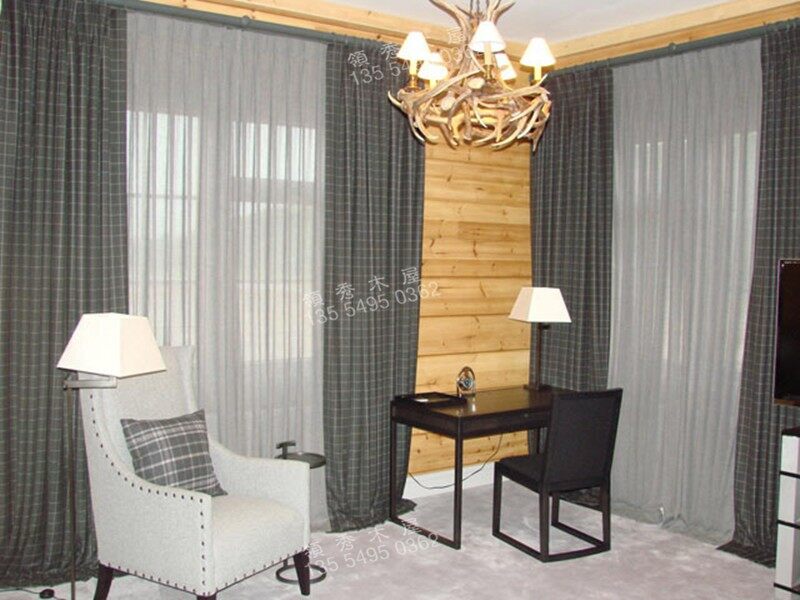 湖南衡陽客戶大型簡易井干式木別墅施工安裝(圖9)