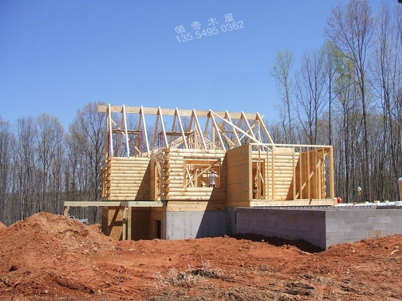 四川重慶客戶搭建雙層木別墅施工案例展示(圖6)