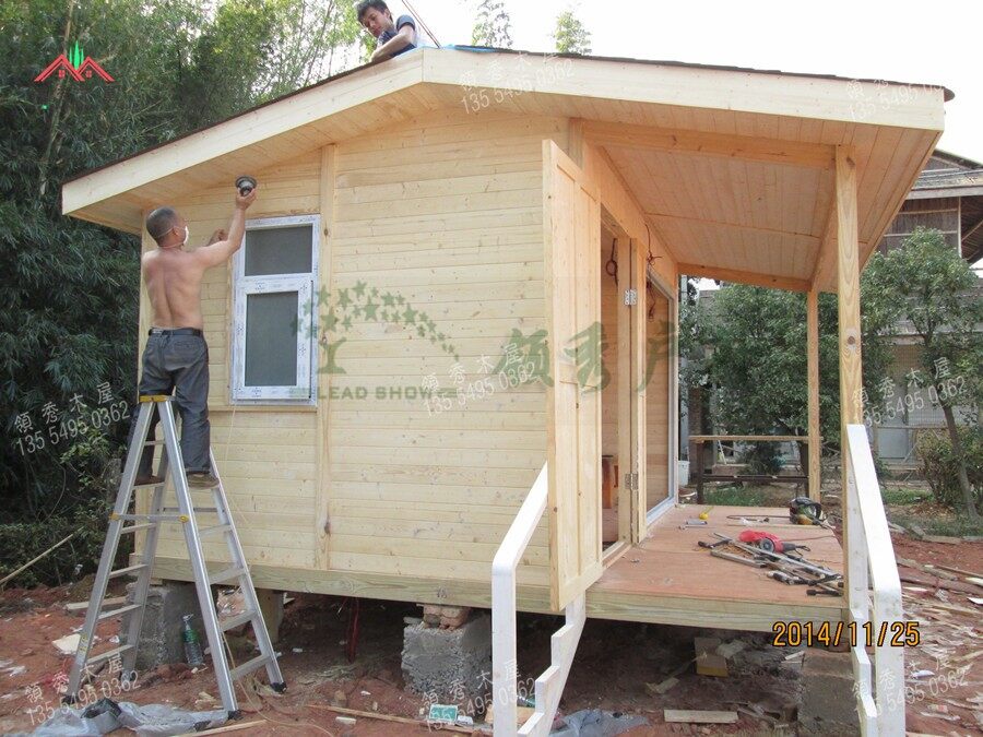 惠州客戶搭建簡單實用的居住小木屋(圖3)