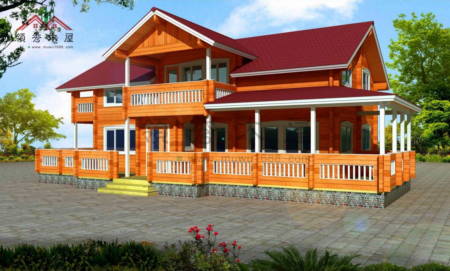 雙層木別墅設計效果圖