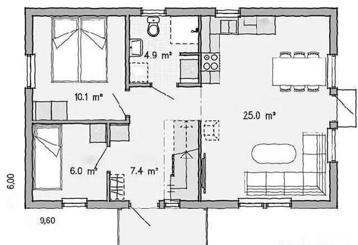 60平米小木屋設(shè)計(jì)(圖3)
