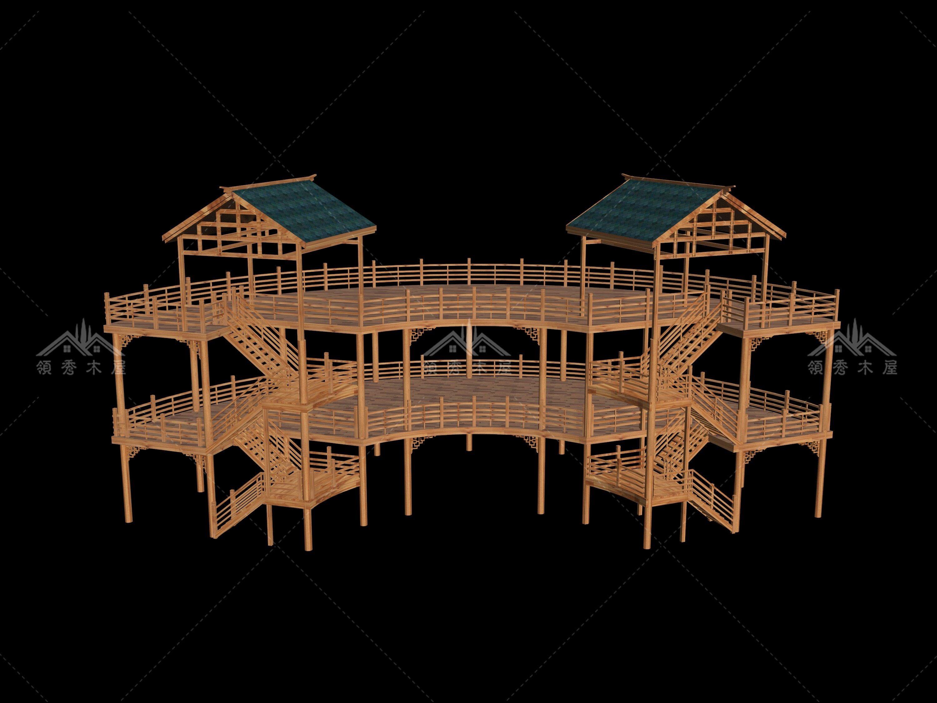 木制景觀樓設計效果圖(圖2)