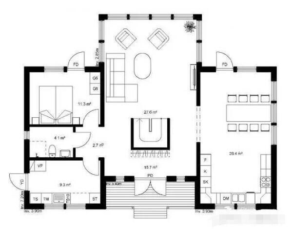 60平米小木屋設(shè)計(jì)(圖6)
