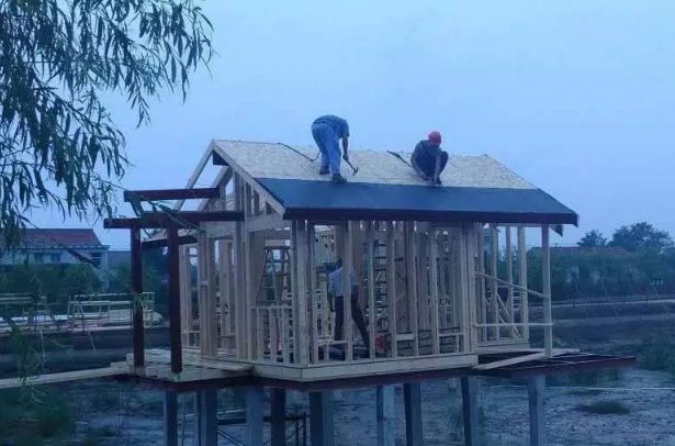 水上木屋施工圖，施工流程(圖5)