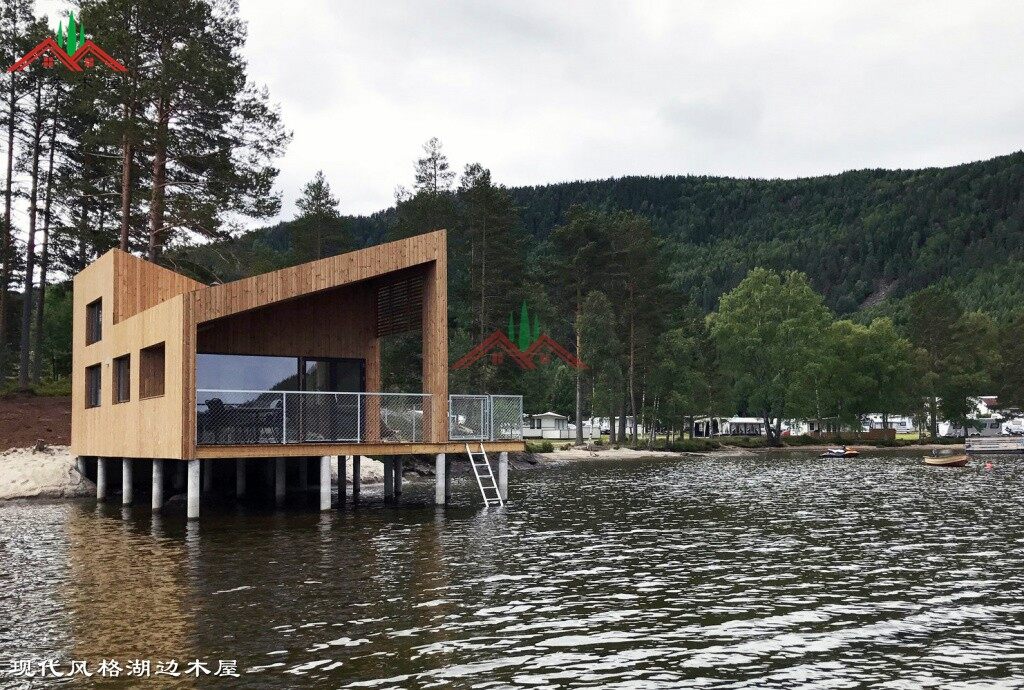 現(xiàn)代風(fēng)格湖邊吊腳木屋
