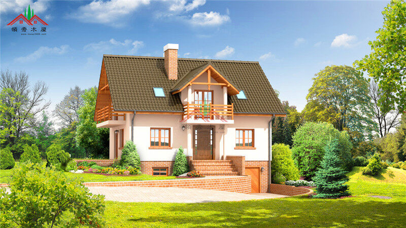 木結(jié)構(gòu)與磚混結(jié)構(gòu)結(jié)合的木屋(圖3)