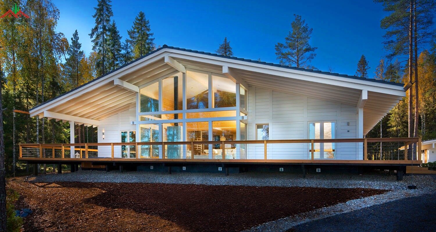 出口奧地利現(xiàn)代風(fēng)格梁柱重型木屋