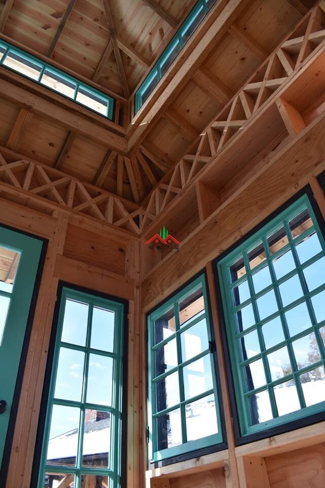 特色雙層屋頂藍(lán)色庭院小樹屋