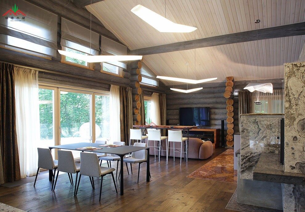 圓形木頭也能做出特色的現(xiàn)代木屋別墅風(fēng)格(圖16)