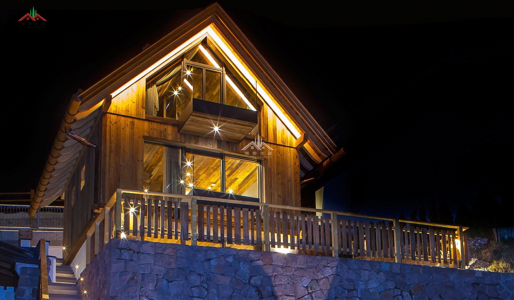 舊木板裝飾的度假木屋別墅(圖1)