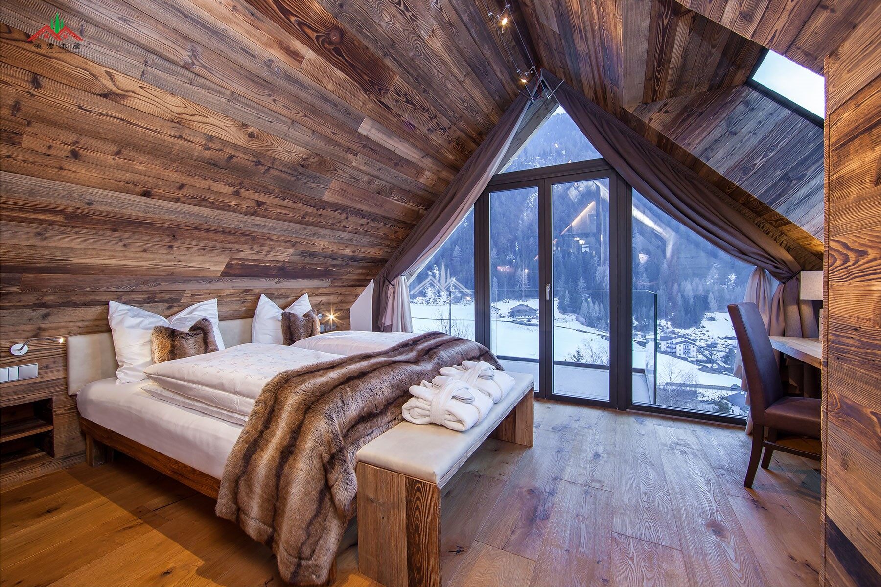 舊木板裝飾的度假木屋別墅(圖7)