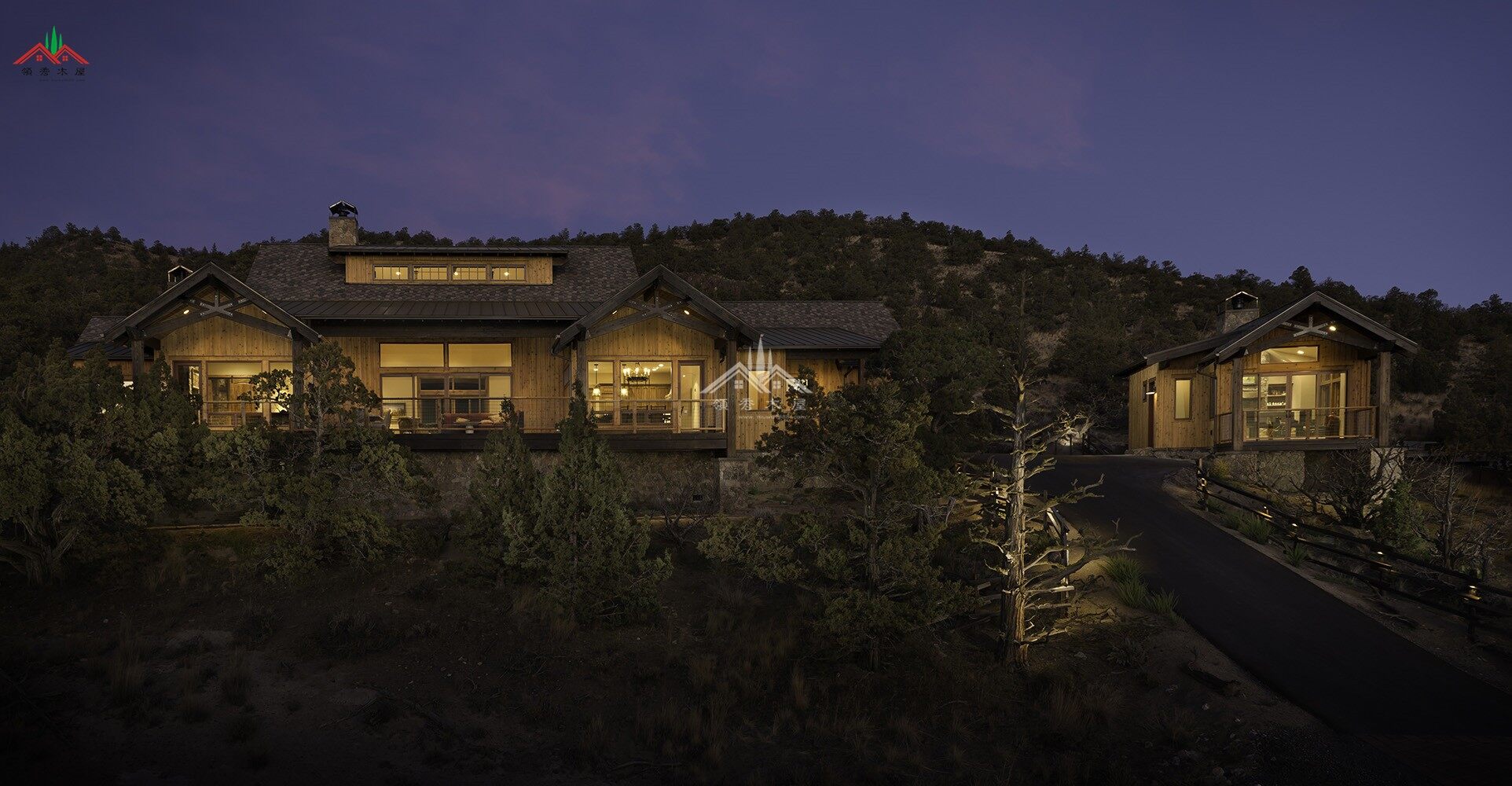 室內不像木屋的梁柱木屋別墅