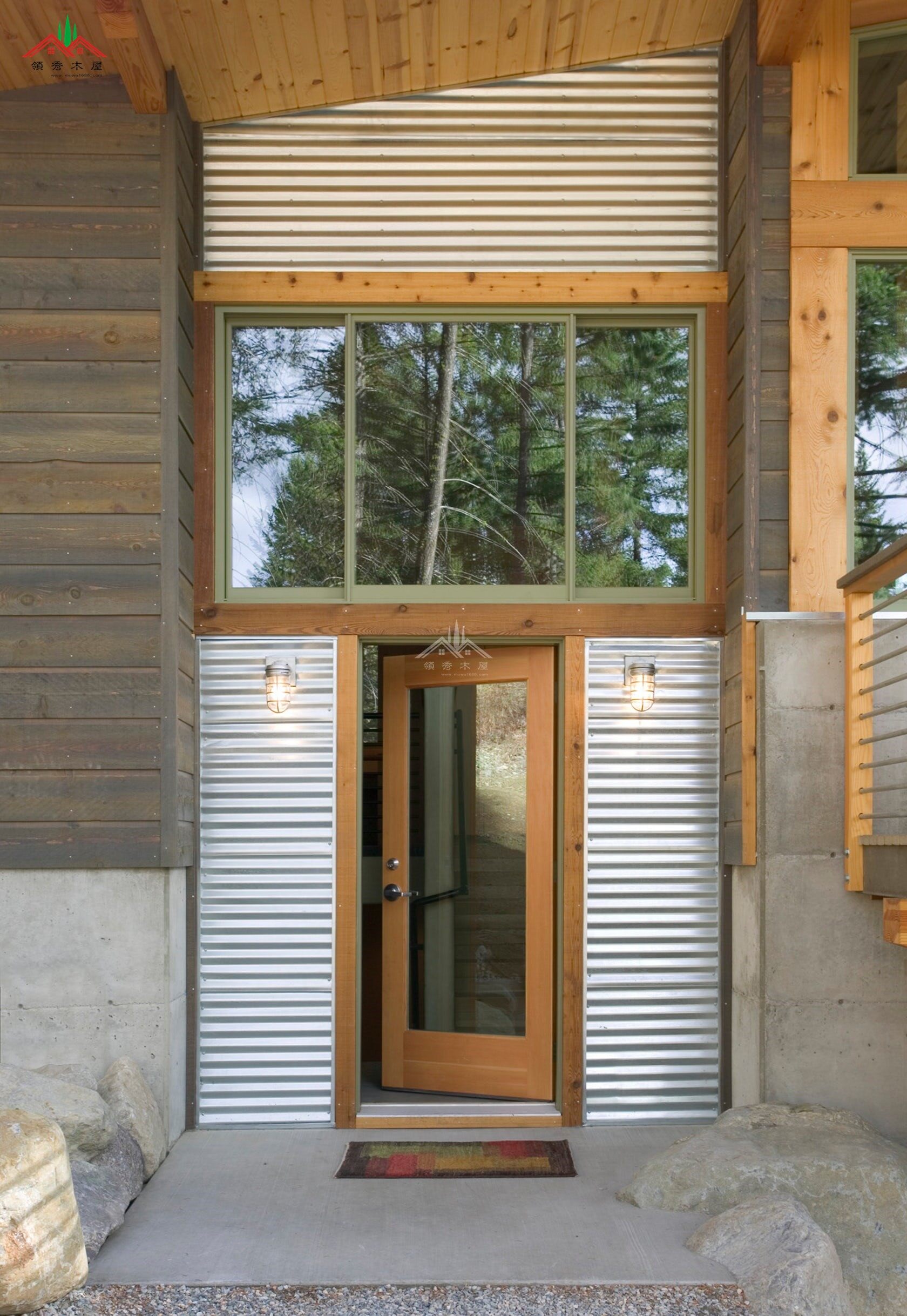 現(xiàn)代風(fēng)格大落地窗平頂度假木屋