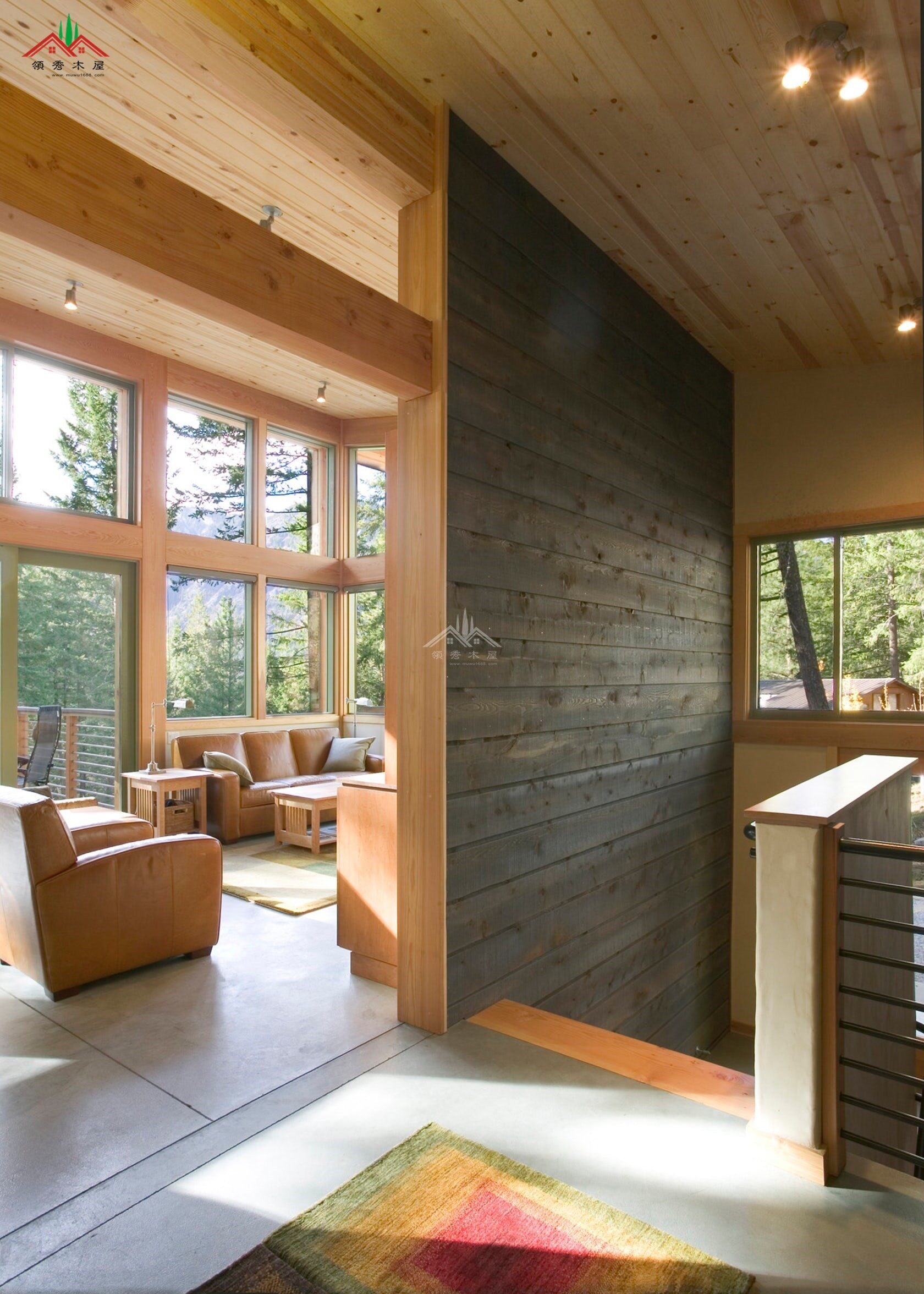 現(xiàn)代風(fēng)格大落地窗平頂度假木屋