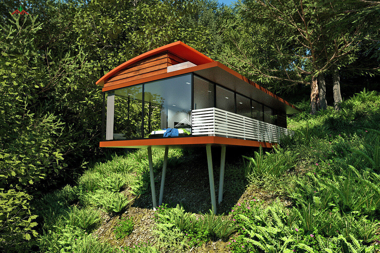 鋼筋架空吊腳木屋