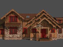 多重復(fù)雜屋頂輕型木屋別墅