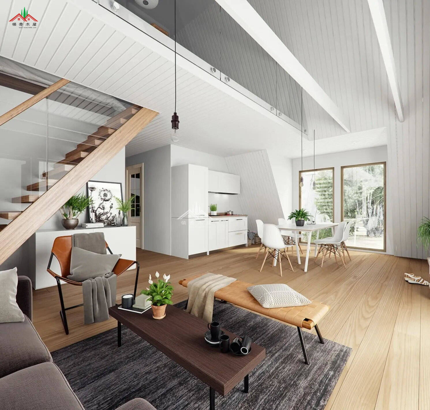 三角形雙層度假小木屋