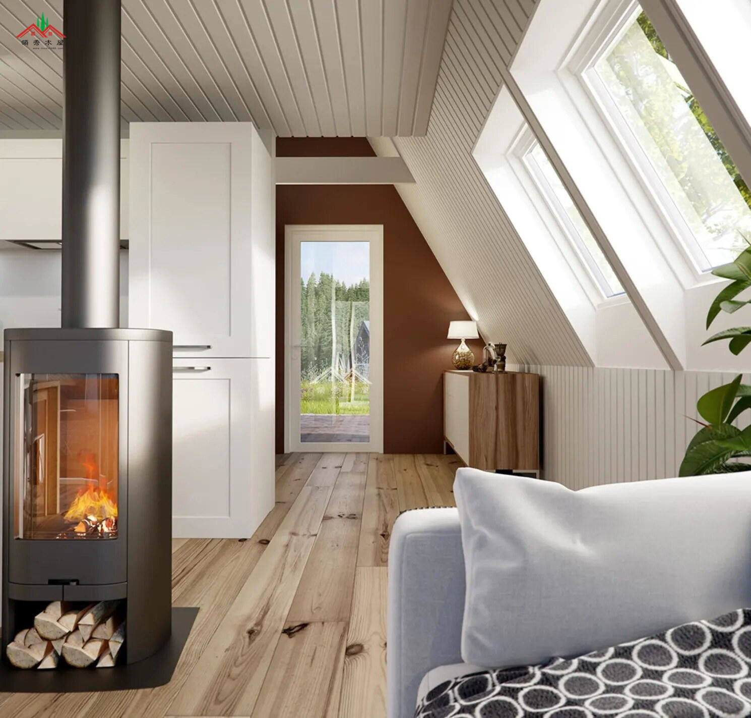 三角形雙層度假小木屋