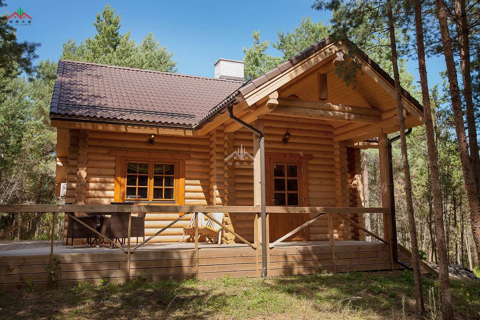 雙層三房重型木刻楞木屋別墅