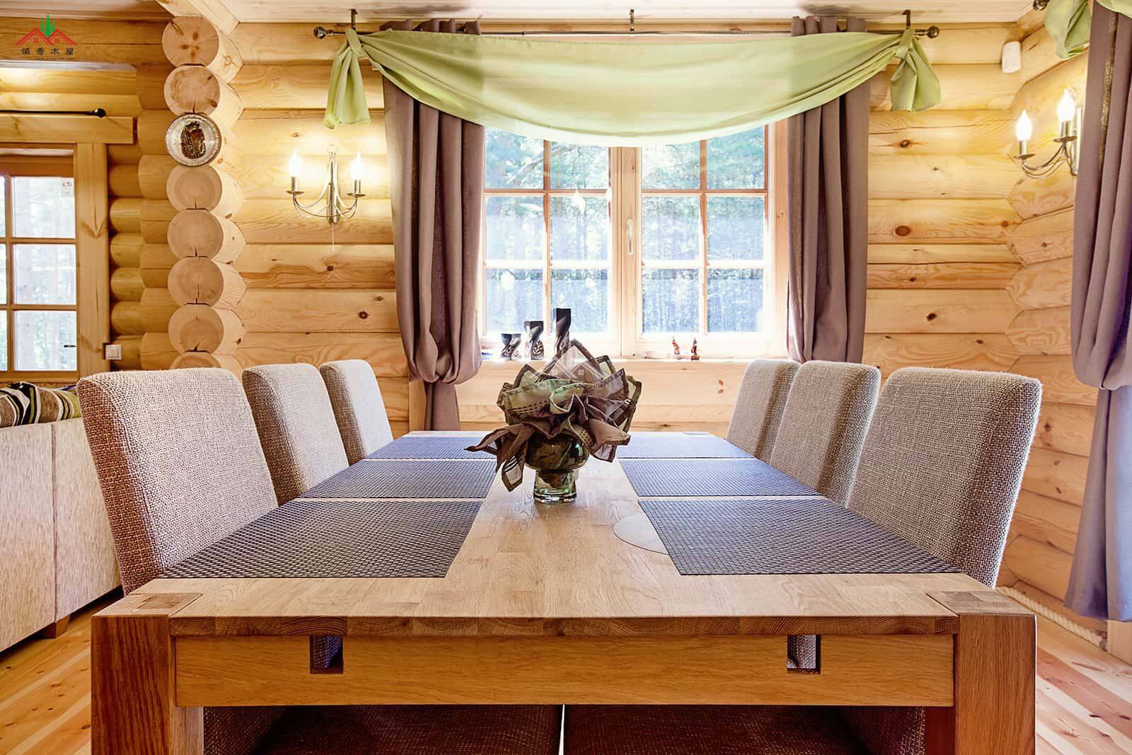 雙層三房重型木刻楞木屋別墅