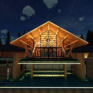 大型木結(jié)構(gòu)接待中心會(huì)所木