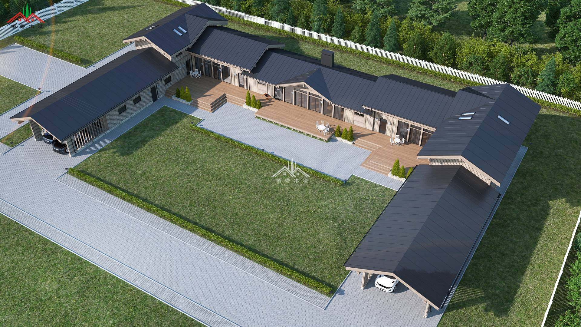 四合院?jiǎn)螌幽疚菪Ч麍D