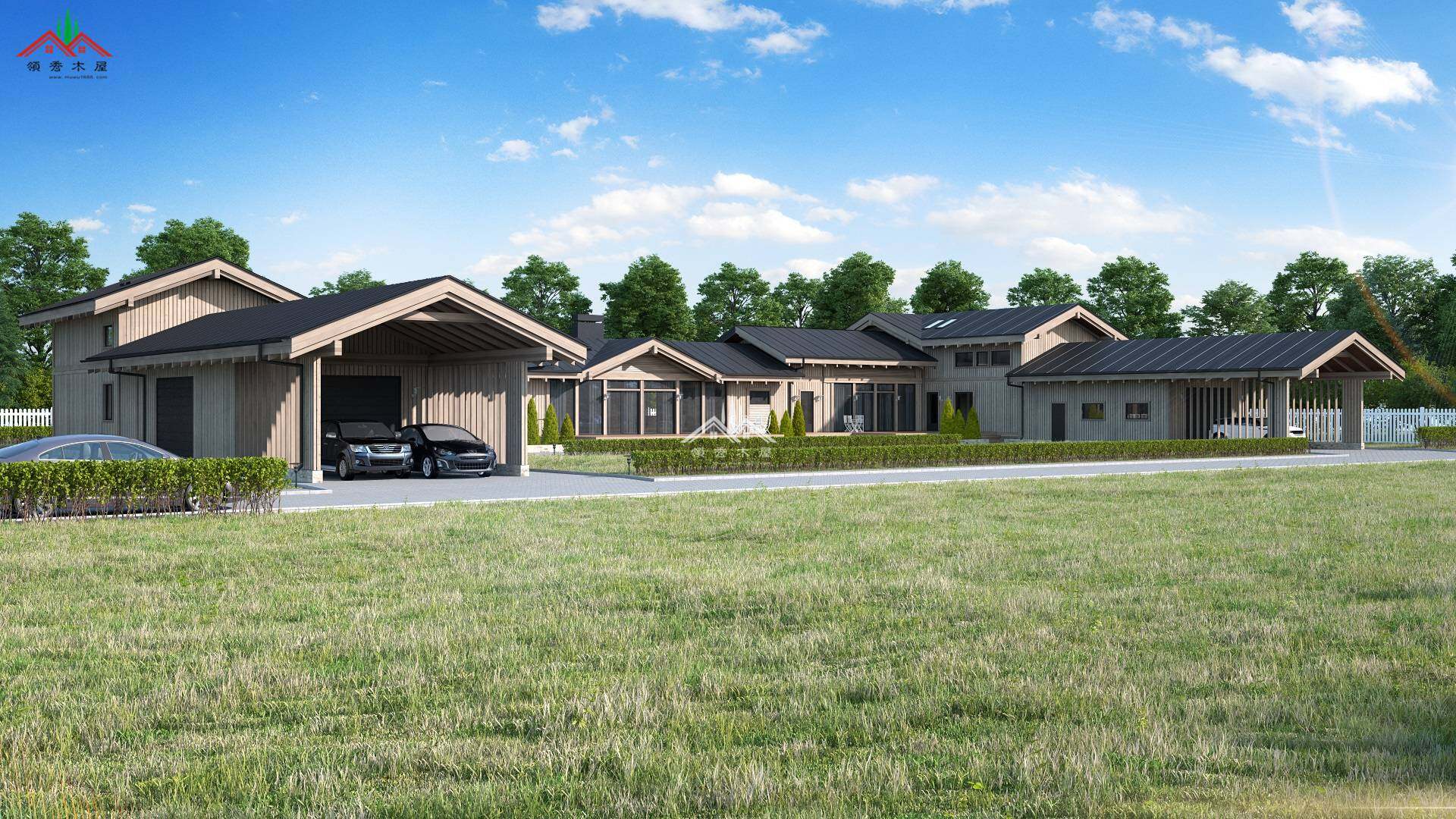 四合院?jiǎn)螌幽疚菪Ч麍D