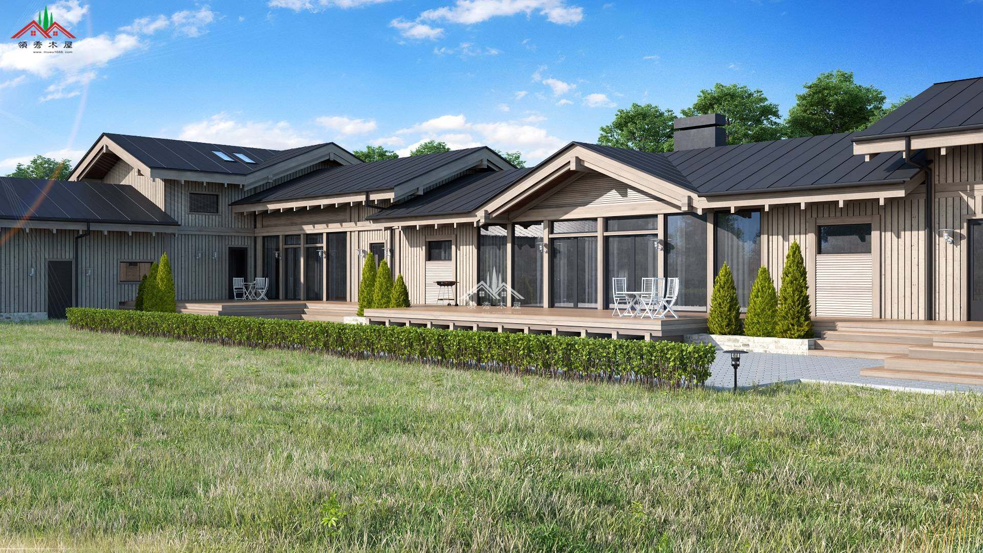 四合院?jiǎn)螌幽疚菪Ч麍D