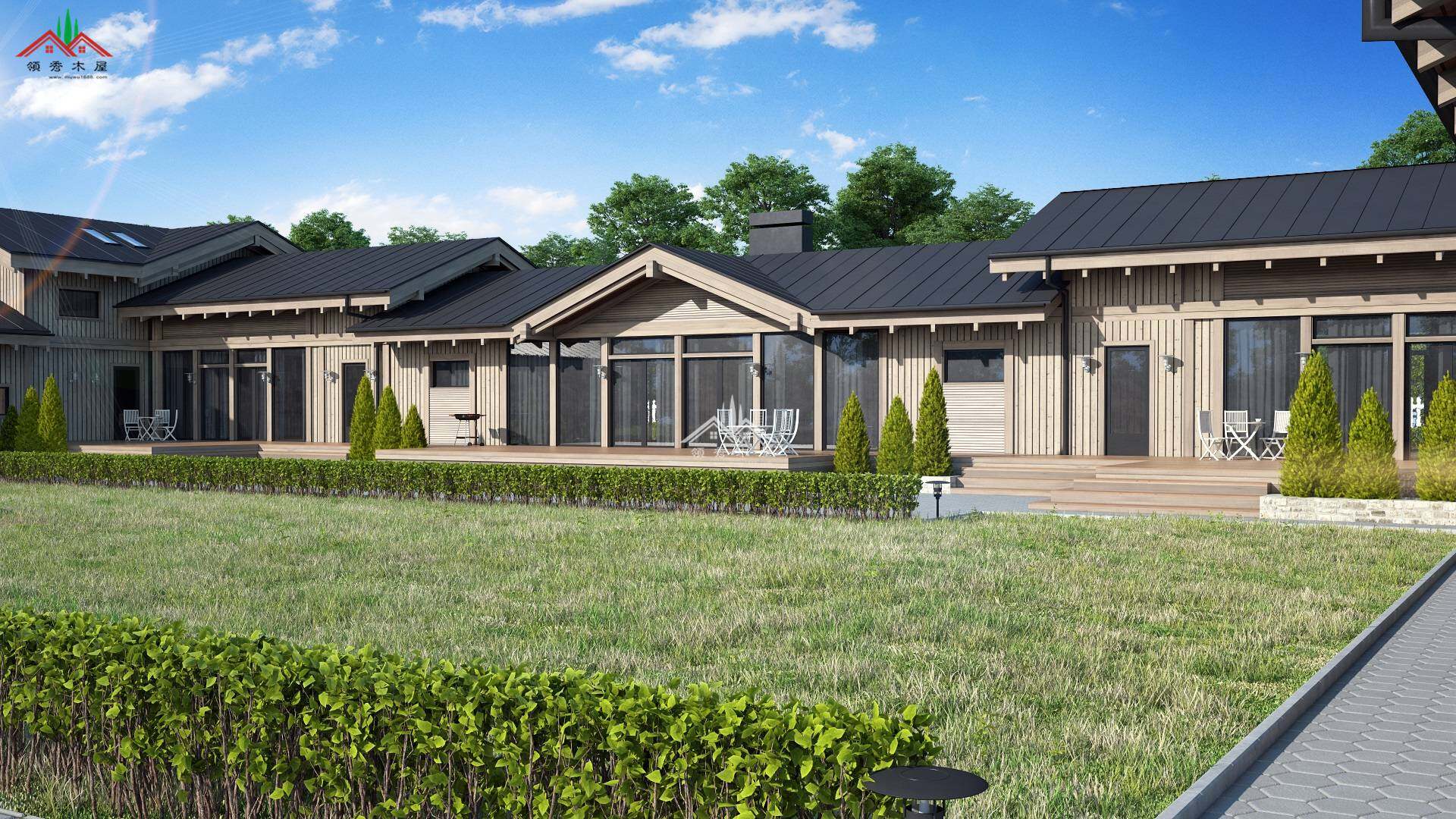 四合院?jiǎn)螌幽疚菪Ч麍D