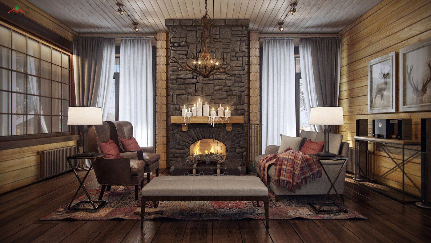 井干式木結(jié)構(gòu)室內(nèi)效果圖