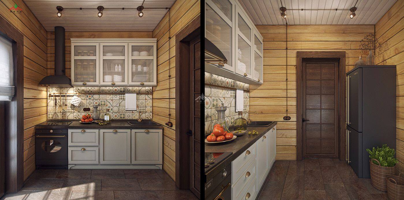 井干式木結(jié)構(gòu)室內(nèi)效果圖