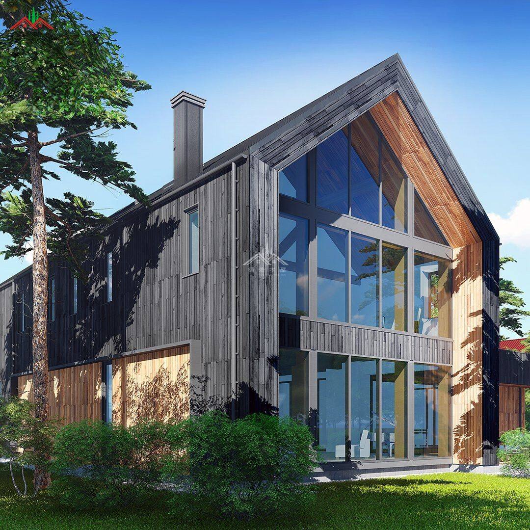 盒子外形的雙層度假木屋