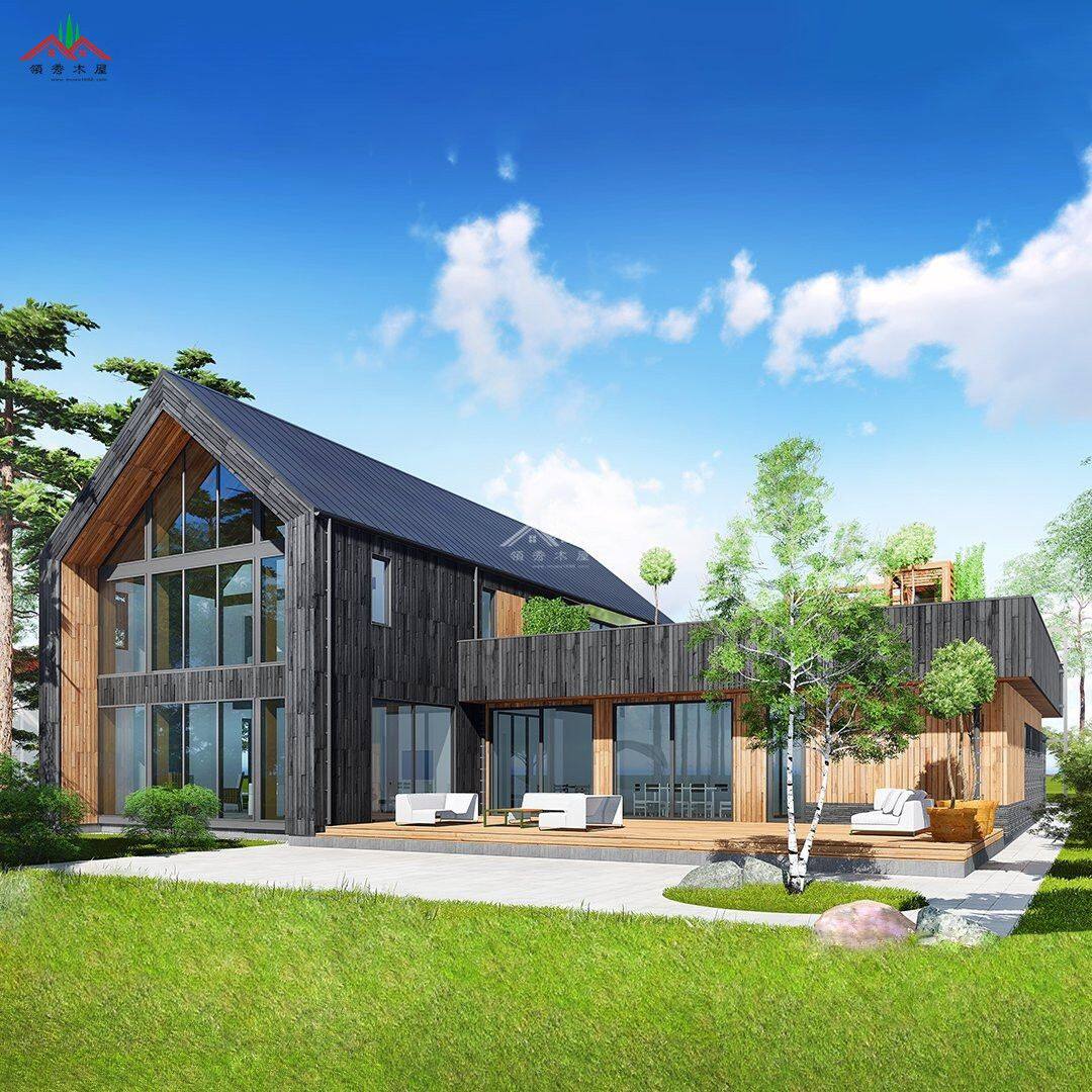 盒子外形的雙層度假木屋