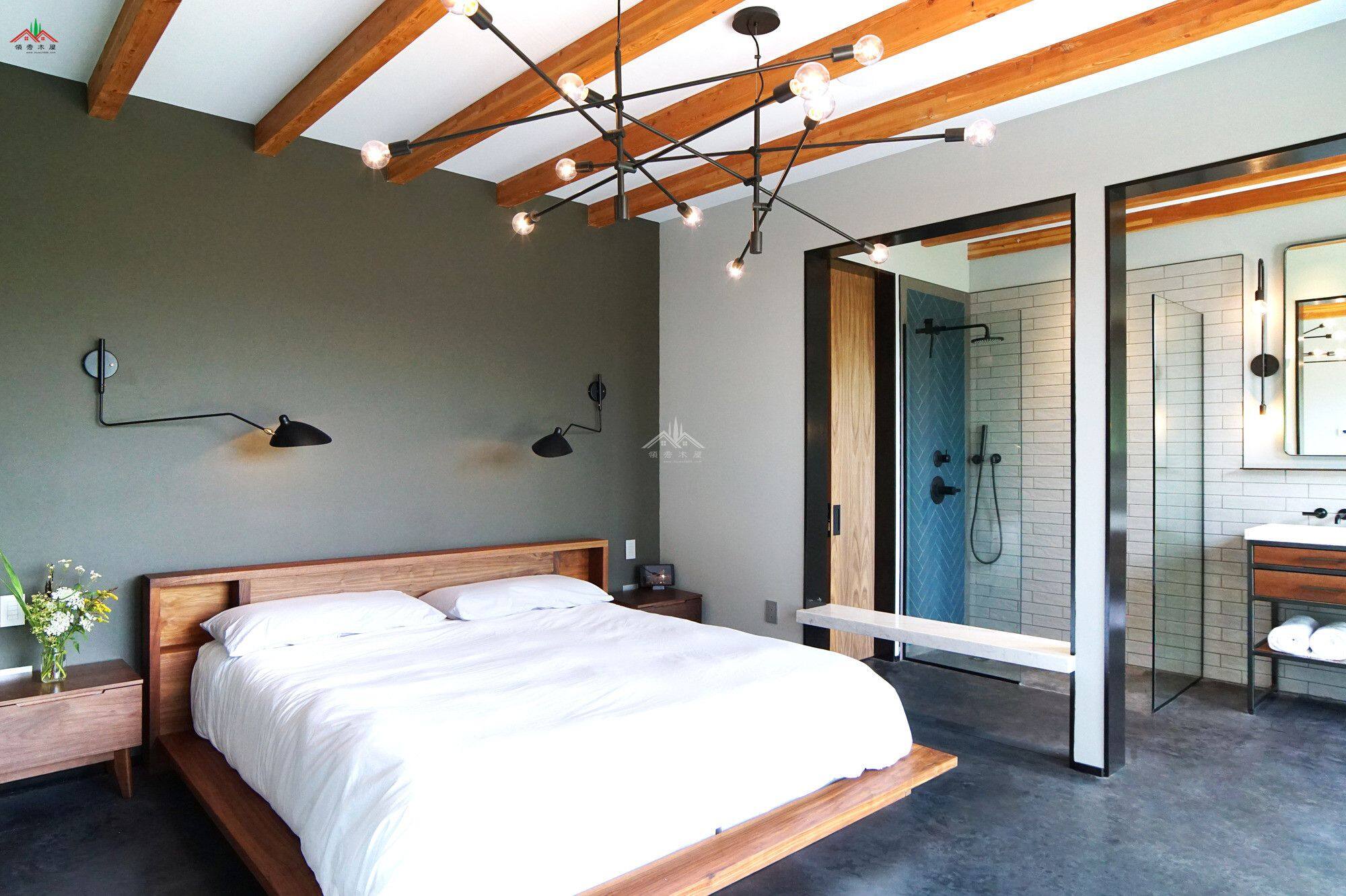 平頂混凝土木材結(jié)合的特色木屋