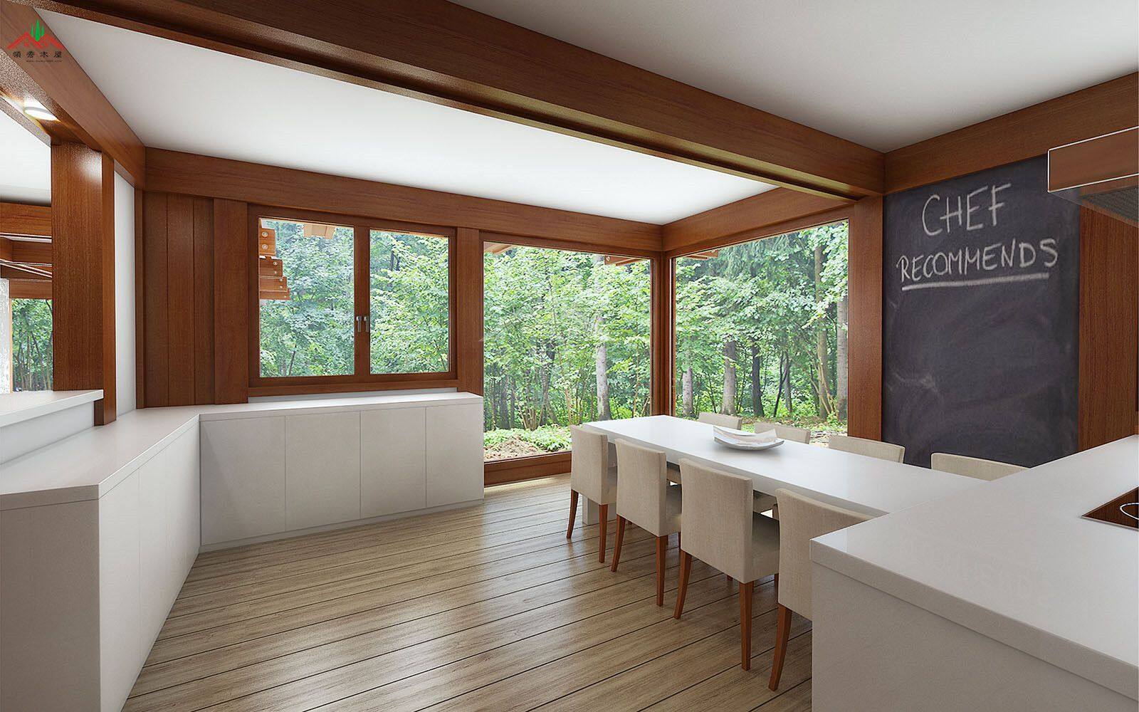 600平方的平頂現(xiàn)代風(fēng)格木屋酒店