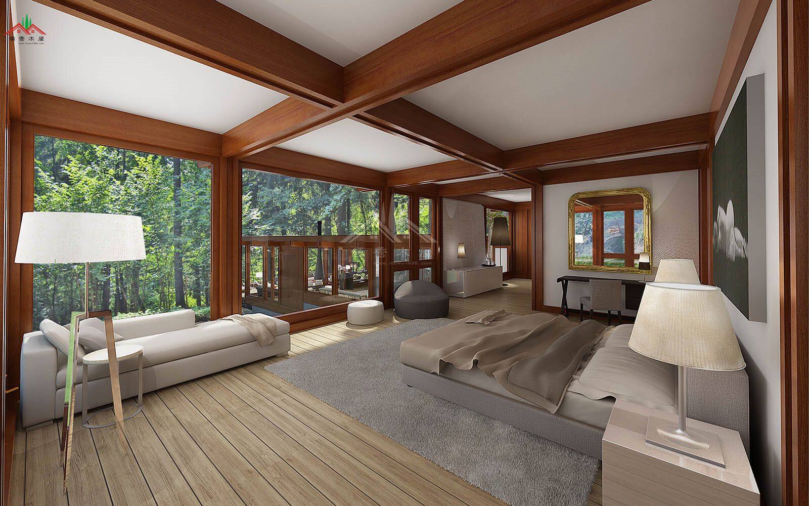 600平方的平頂現(xiàn)代風(fēng)格木屋酒店