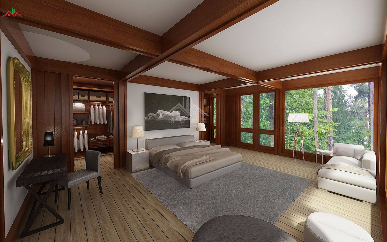 600平方的平頂現(xiàn)代風(fēng)格木屋酒店