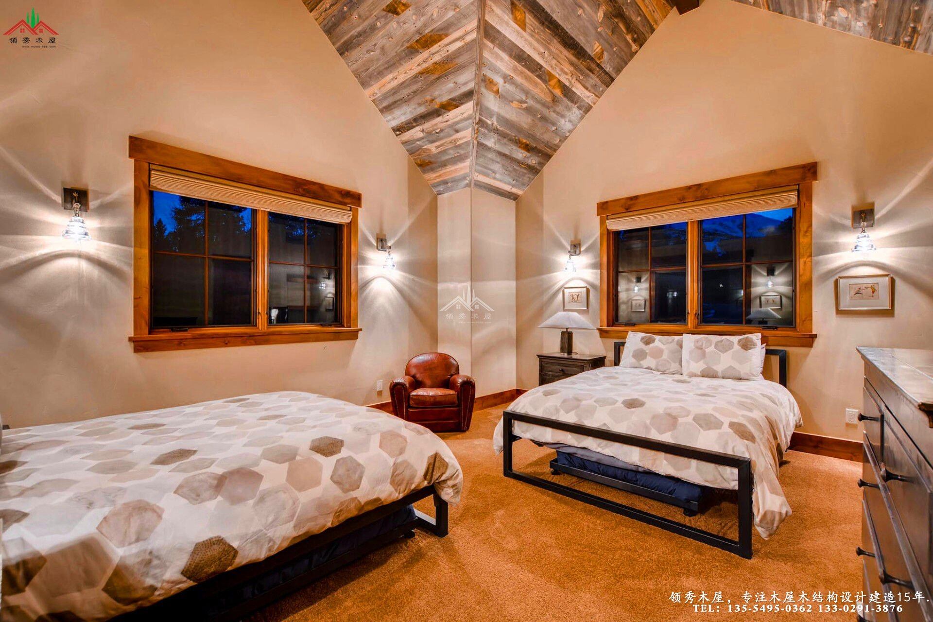 舊木裝飾外觀木屋別墅