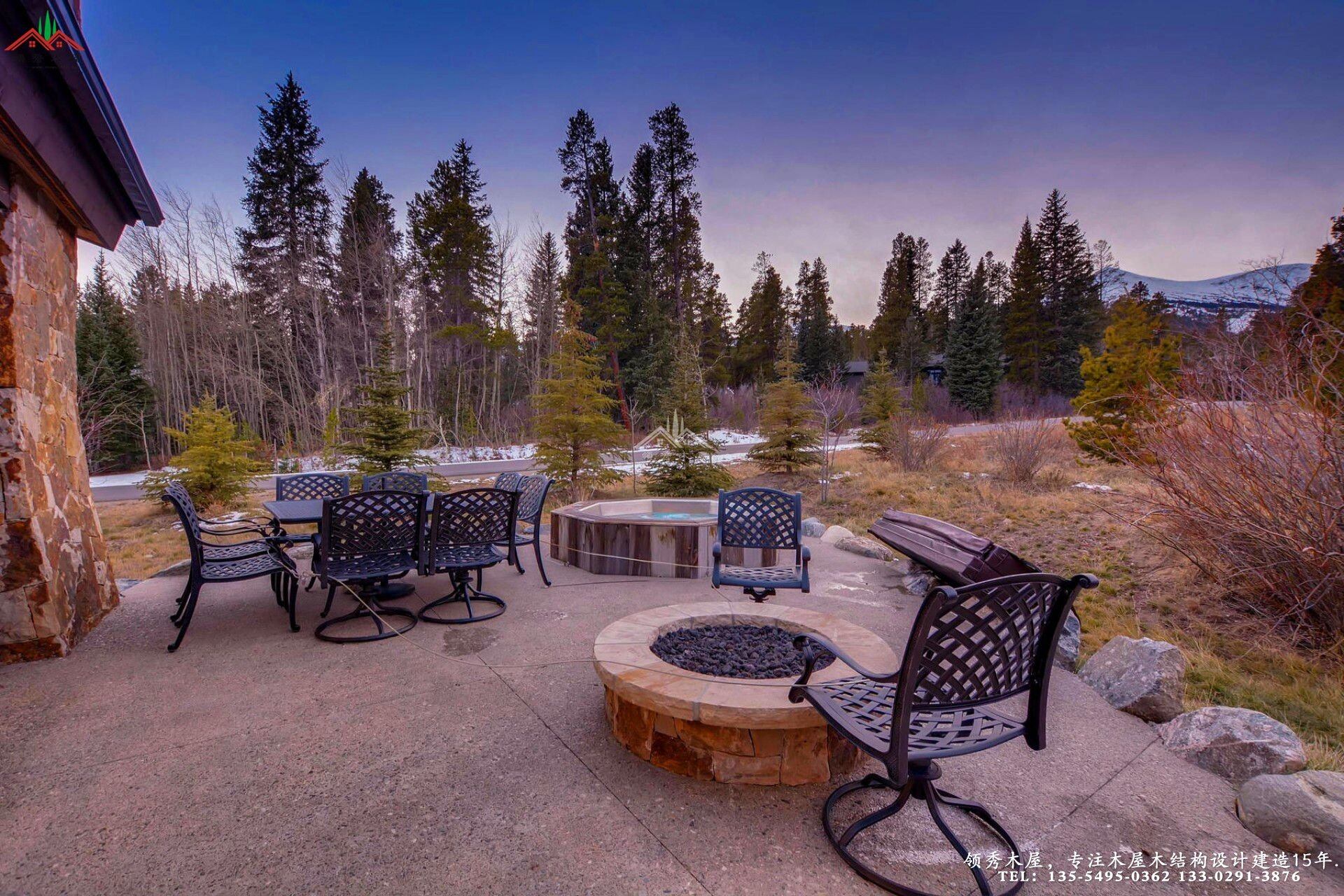 舊木裝飾外觀木屋別墅