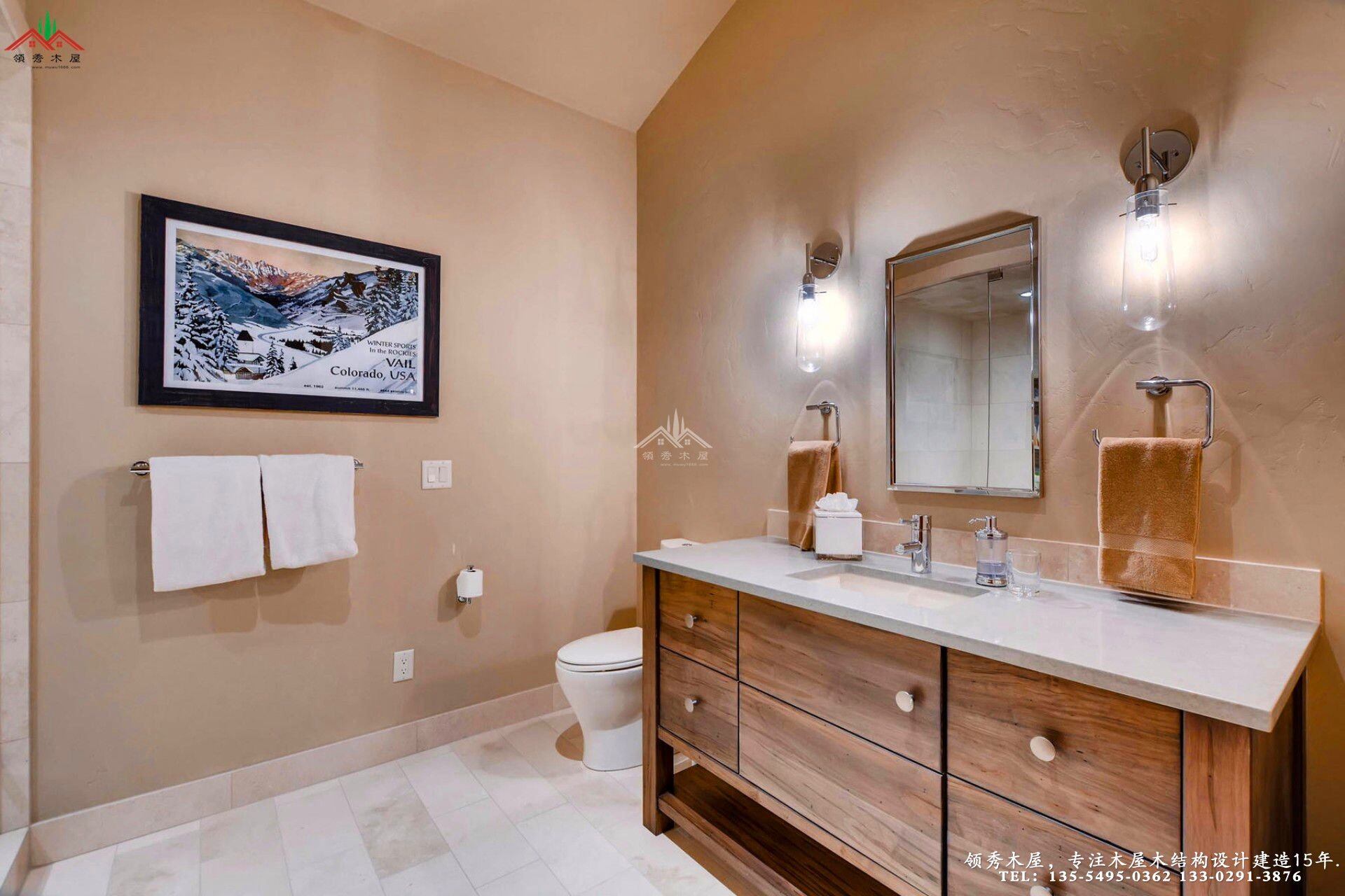 舊木裝飾外觀木屋別墅