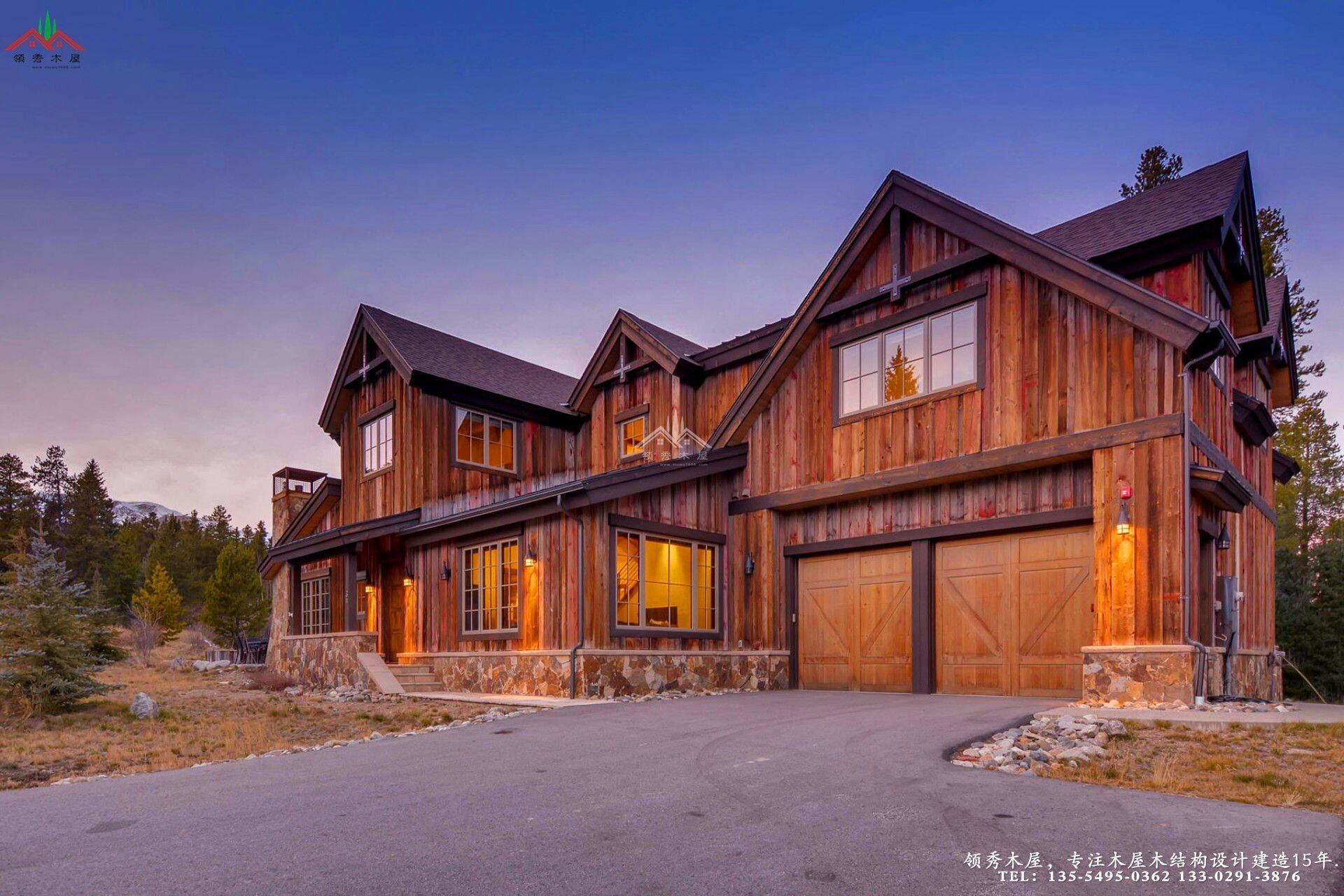 舊木裝飾外觀木屋別墅