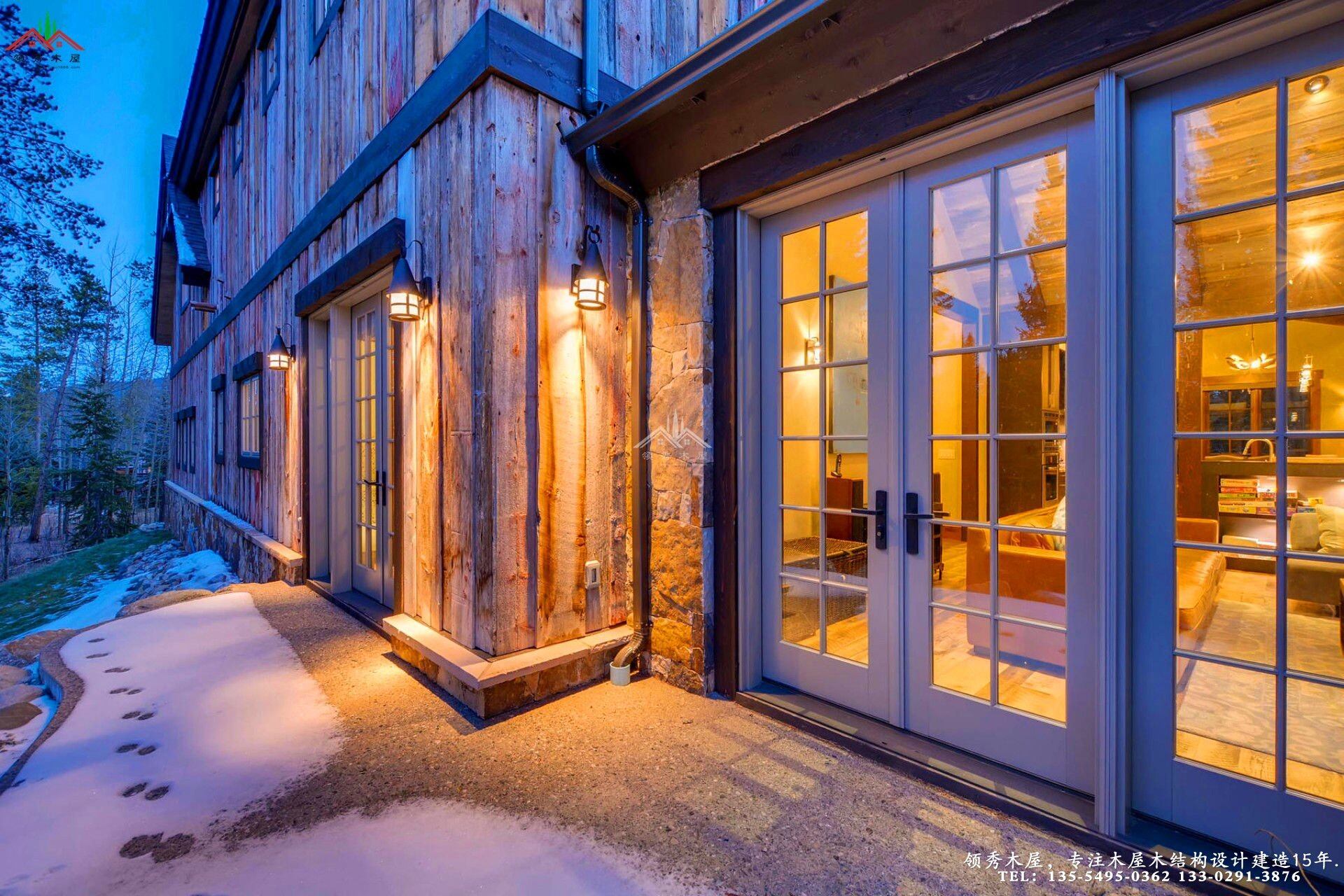 舊木裝飾外觀木屋別墅