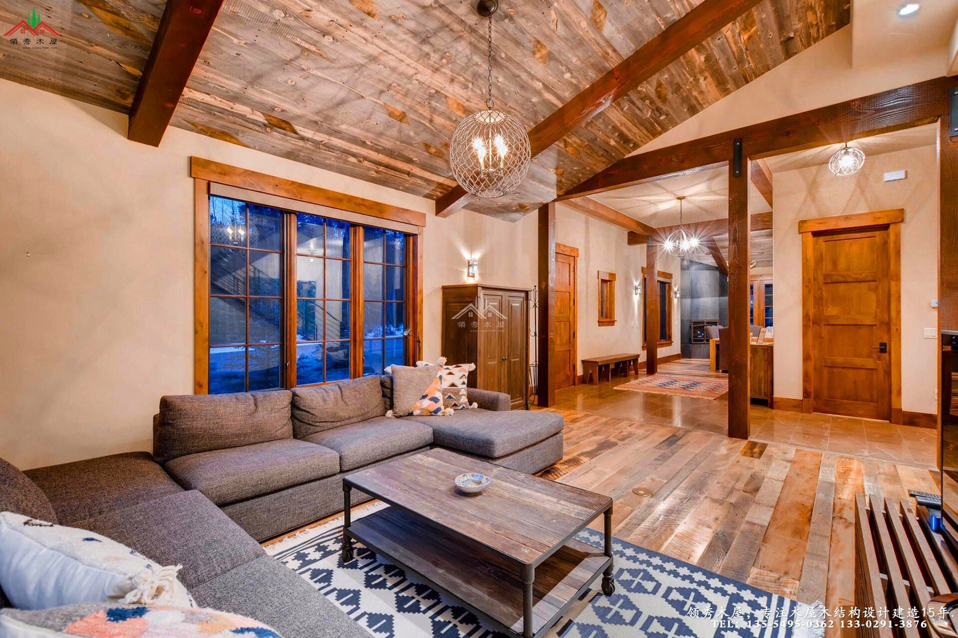 舊木裝飾外觀木屋別墅